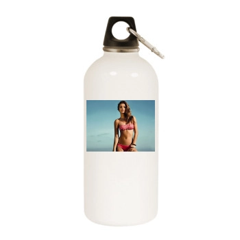 Barbara Palvin White Water Bottle With Carabiner