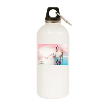 Barbara Palvin White Water Bottle With Carabiner