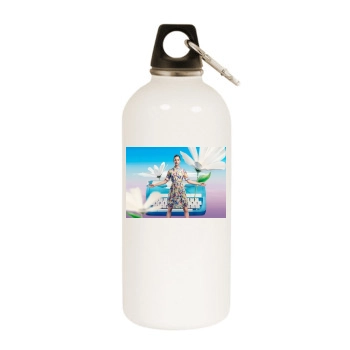 Barbara Palvin White Water Bottle With Carabiner