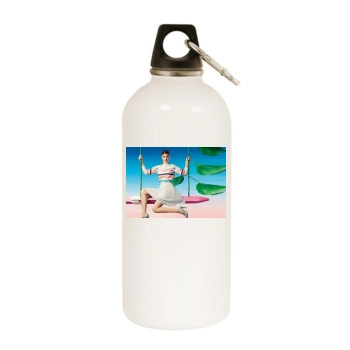 Barbara Palvin White Water Bottle With Carabiner