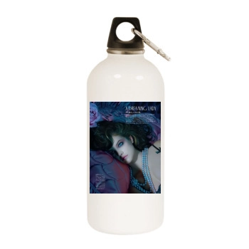 Barbara Palvin White Water Bottle With Carabiner