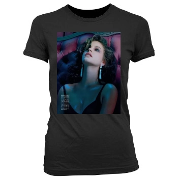 Barbara Palvin Women's Junior Cut Crewneck T-Shirt