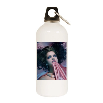 Barbara Palvin White Water Bottle With Carabiner