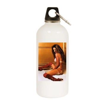 Brooke Burke White Water Bottle With Carabiner