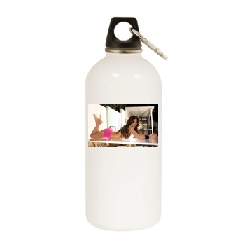 Brooke Burke White Water Bottle With Carabiner