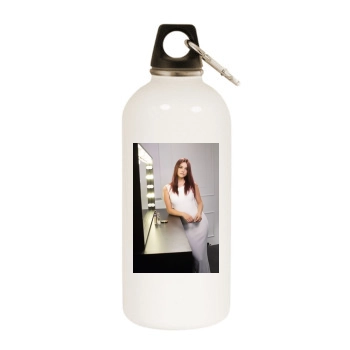 Barbara Palvin White Water Bottle With Carabiner