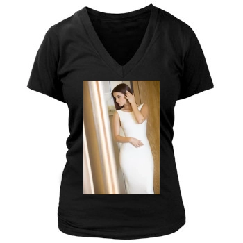 Barbara Palvin Women's Deep V-Neck TShirt