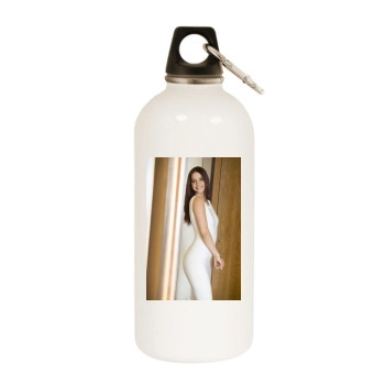 Barbara Palvin White Water Bottle With Carabiner