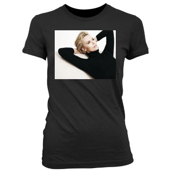 Charlize Theron Women's Junior Cut Crewneck T-Shirt