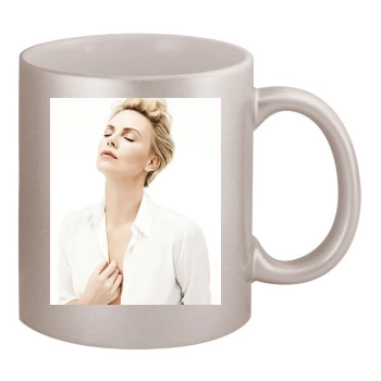 Charlize Theron 11oz Metallic Silver Mug