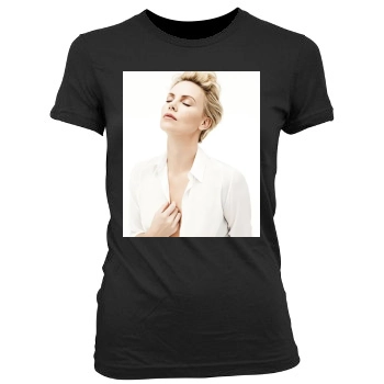 Charlize Theron Women's Junior Cut Crewneck T-Shirt