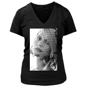 Claire Danes Women's Deep V-Neck TShirt