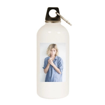 Clemence Poesy White Water Bottle With Carabiner