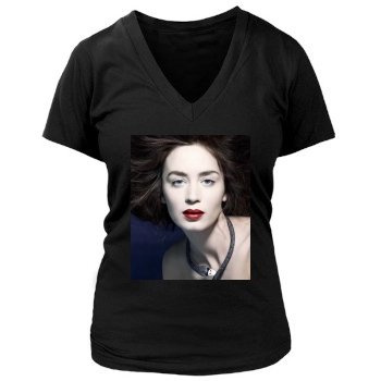 Emily Blunt Women's Deep V-Neck TShirt