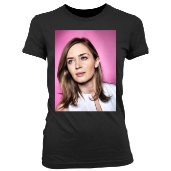 Emily Blunt Women's Junior Cut Crewneck T-Shirt