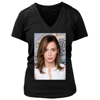 Emily Blunt Women's Deep V-Neck TShirt