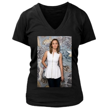 Emily Blunt Women's Deep V-Neck TShirt