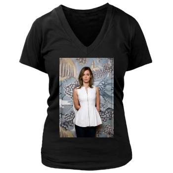 Emily Blunt Women's Deep V-Neck TShirt