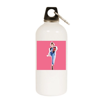 Emma Roberts White Water Bottle With Carabiner