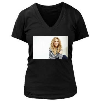 Jennifer Lopez Women's Deep V-Neck TShirt