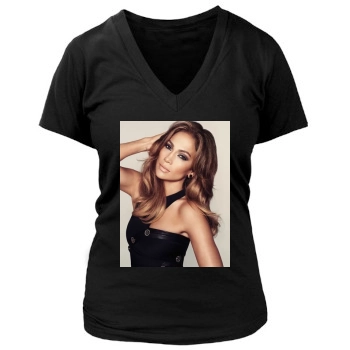 Jennifer Lopez Women's Deep V-Neck TShirt