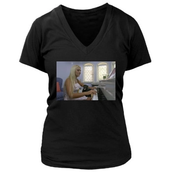 Brooke Hogan Women's Deep V-Neck TShirt