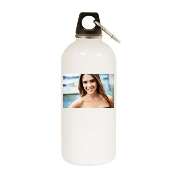 Jessica Alba White Water Bottle With Carabiner