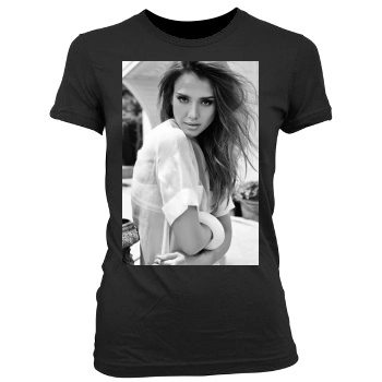 Jessica Alba Women's Junior Cut Crewneck T-Shirt