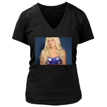 Brooke Hogan Women's Deep V-Neck TShirt