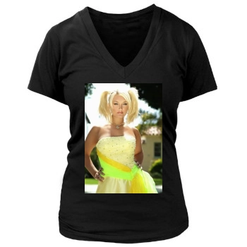 Brooke Hogan Women's Deep V-Neck TShirt