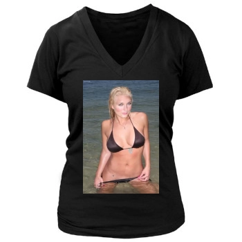 Brooke Hogan Women's Deep V-Neck TShirt