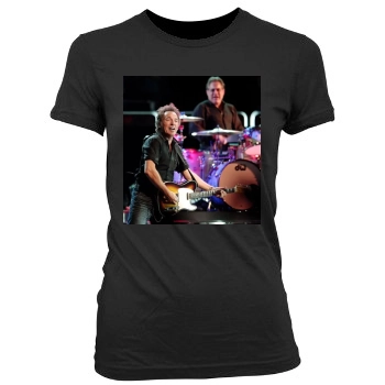 Bruce Springsteen Women's Junior Cut Crewneck T-Shirt