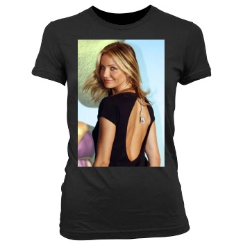 Cameron Diaz Women's Junior Cut Crewneck T-Shirt