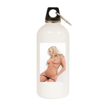 Gisele White Water Bottle With Carabiner