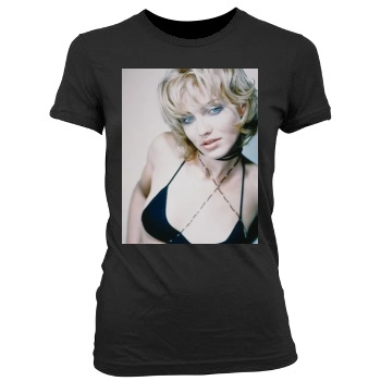 Cameron Diaz Women's Junior Cut Crewneck T-Shirt