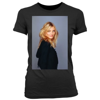 Cameron Diaz Women's Junior Cut Crewneck T-Shirt