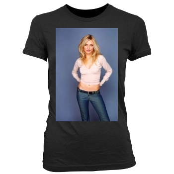 Cameron Diaz Women's Junior Cut Crewneck T-Shirt