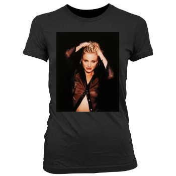 Cameron Diaz Women's Junior Cut Crewneck T-Shirt