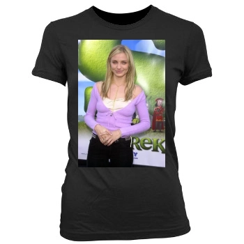 Cameron Diaz Women's Junior Cut Crewneck T-Shirt