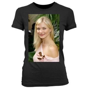 Cameron Diaz Women's Junior Cut Crewneck T-Shirt