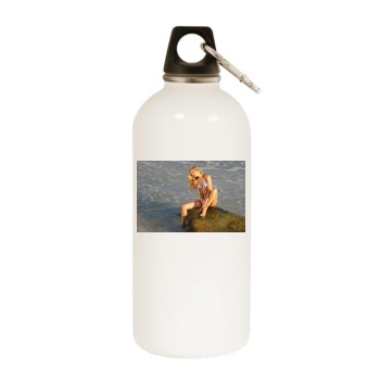 Candice Swanepoel White Water Bottle With Carabiner