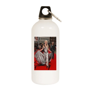 Caprice Bourret White Water Bottle With Carabiner