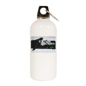 Carla Bruni White Water Bottle With Carabiner