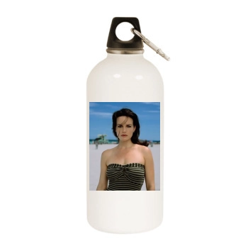 Carla Gugino White Water Bottle With Carabiner