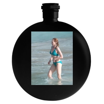 Marg Helgenberger (bikini) Round Flask