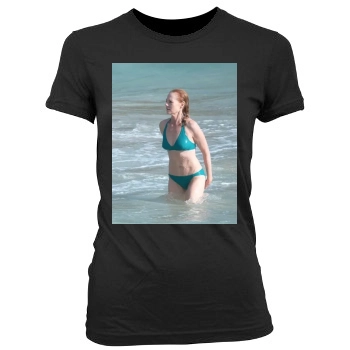 Marg Helgenberger (bikini) Women's Junior Cut Crewneck T-Shirt