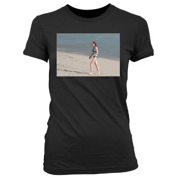 Marg Helgenberger (bikini) Women's Junior Cut Crewneck T-Shirt