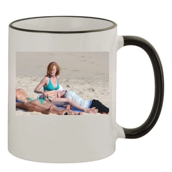 Marg Helgenberger (bikini) 11oz Colored Rim & Handle Mug