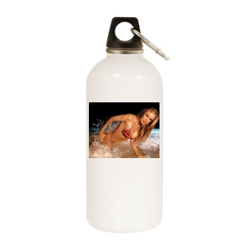 Carmen Electra White Water Bottle With Carabiner