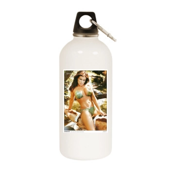 Carmen Electra White Water Bottle With Carabiner